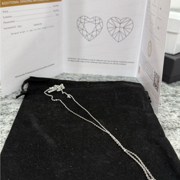 Moissanite Heart Necklace - Picture 2 of 3